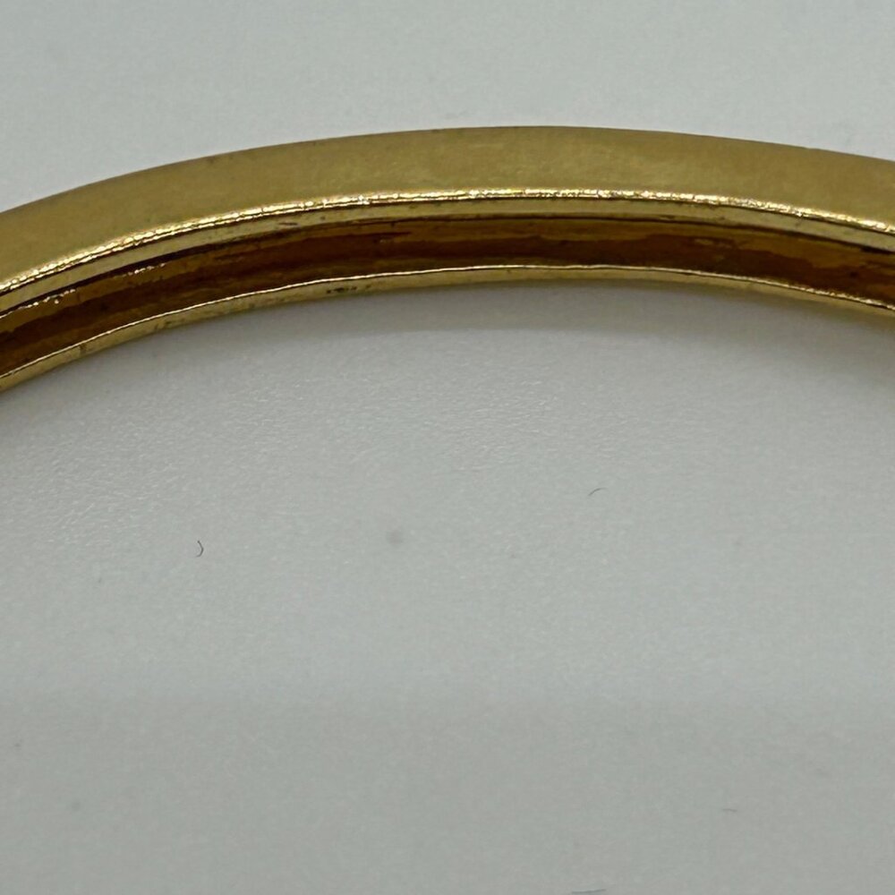 Vintage Gold Tone Bangle Bracelet Rainbow Birthstone Multi-Color Crystals Hinged - Picture 16 of 16